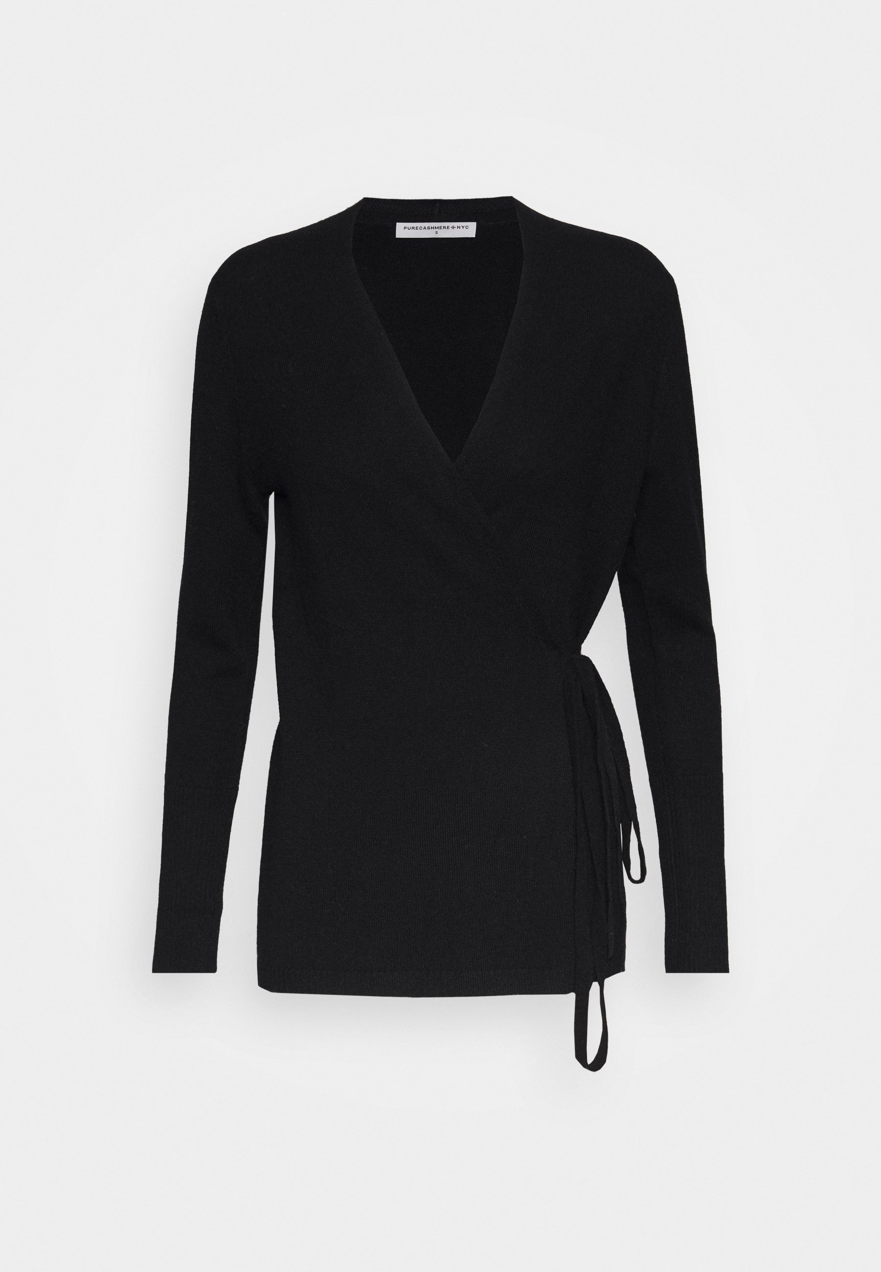 pure cashmere WRAP CARDIGAN Strickjacke black/schwarz Zalando