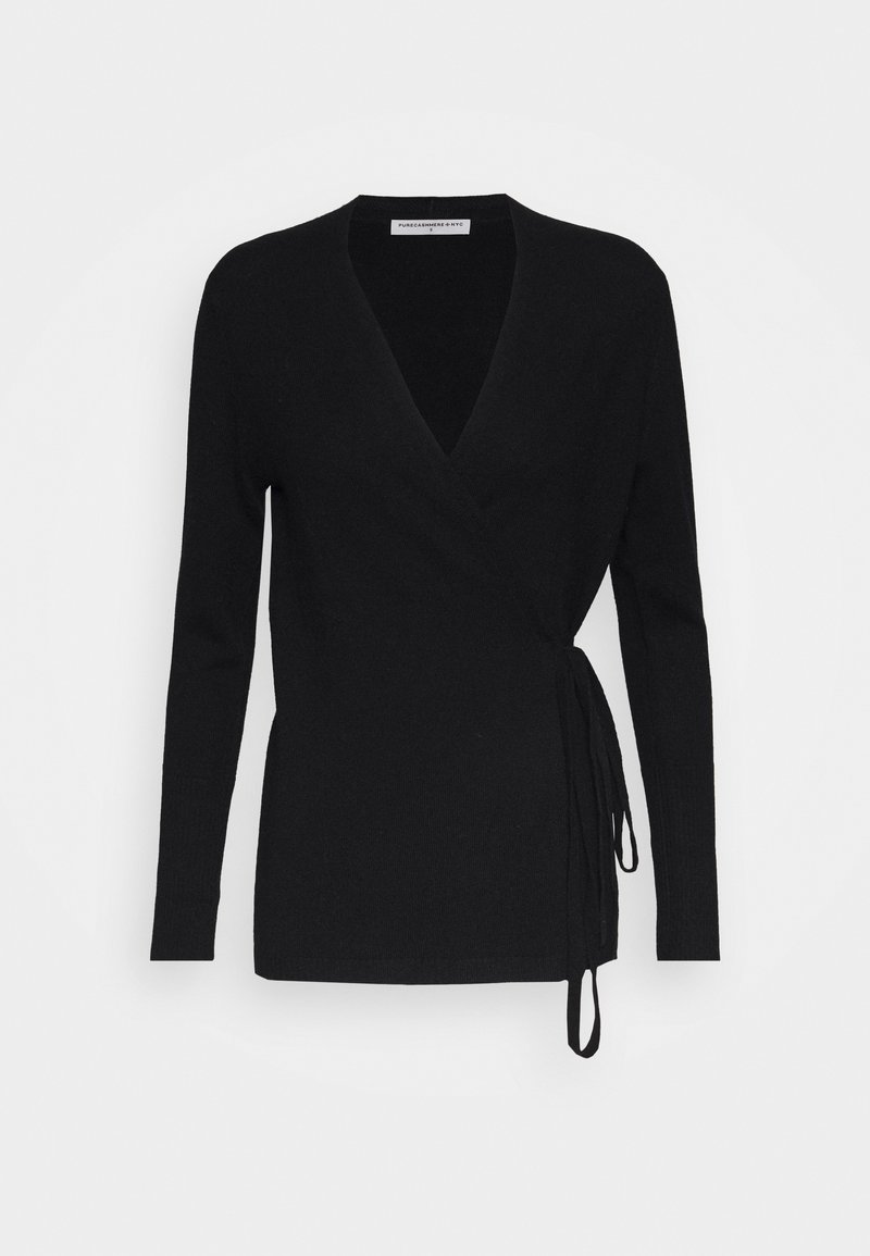 pure cashmere WRAP CARDIGAN - Casaco de malha - black