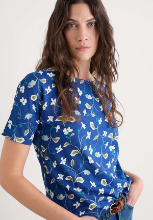 Seasalt Cornwall Print T-shirt - blue chalk flower sea skipper