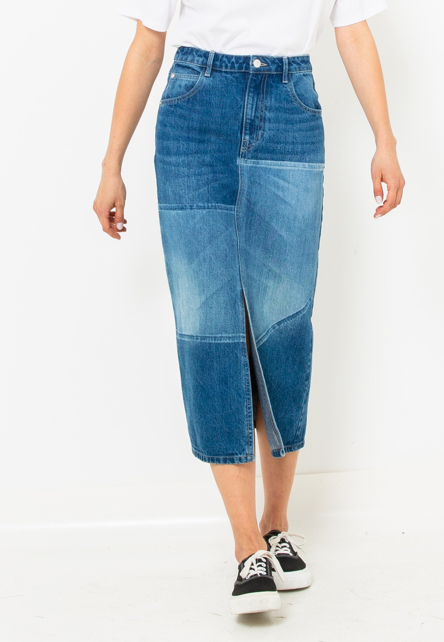 jupe en jean patchwork