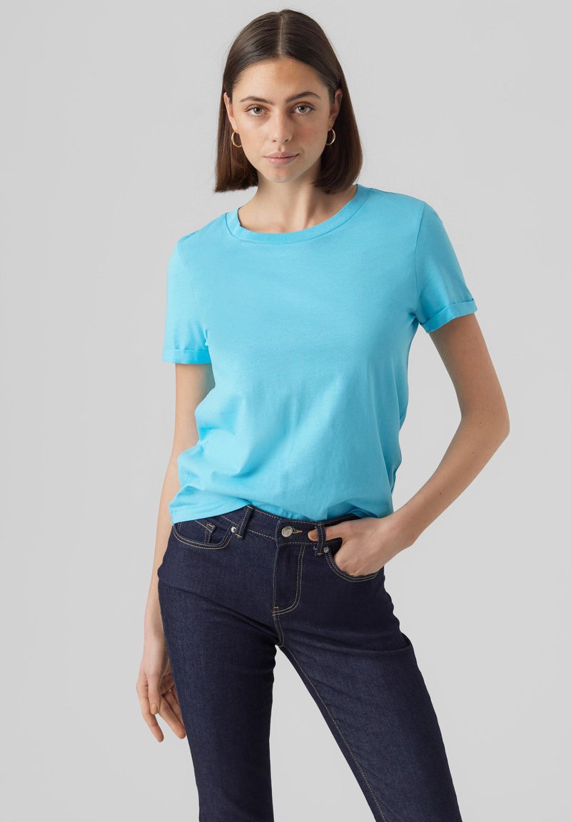 Vero Moda 2ER PACK PAULA - T-Shirt basic - blaurot