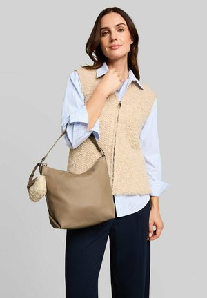TOM TAILOR, TOM TAILOR BAGS TTFANIA M BEUTELTASCHE MIT ANHÄNGERTASCHE - Sac à main - taupe   taupe