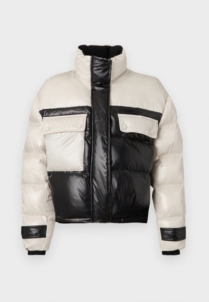 Replay, CROPPED CONTRAST PUFFER - Veste d'hiver - black/eggnog