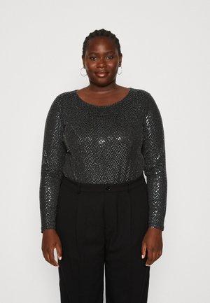 EVOKED VILA VIKALLA BODYSTOCKING - Camiseta de manga larga - black/silver