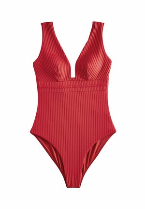 PLUNGE TUMMY CONTROL - Maillot de bain - red rib