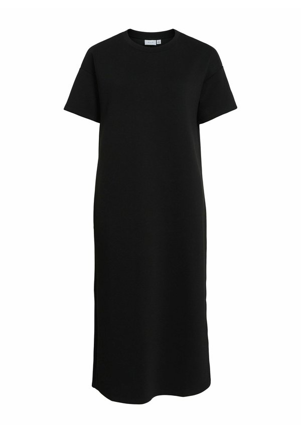 ELEGANTES MIDI MIT RUNDHALSAUSSCHNITT - Jerseykleid - schwarz