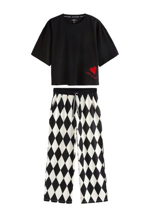 Rockett St George, HARLEQUIN SHORT SLEEVE EMBROIDERED - Pijama - monochrome