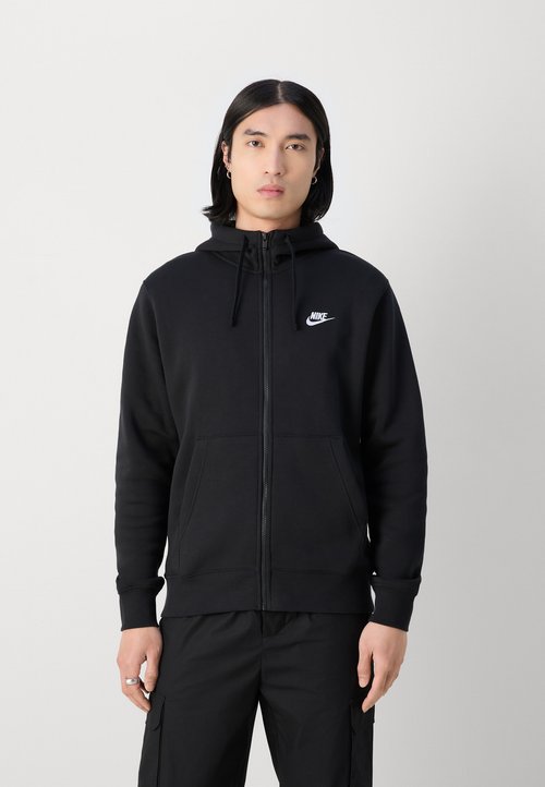 Nike Sportswear Club Fleece Full-Zip Hoodie Black/Black/White — photo 3