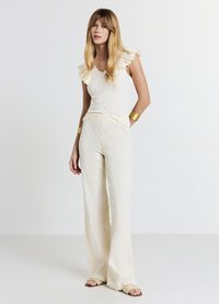 Calliope PALAZZO BUBBLE - Pantalon classique - ecru chiaro