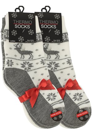 4 PAAR VOLLFROTTEE - Socken - weiss grau