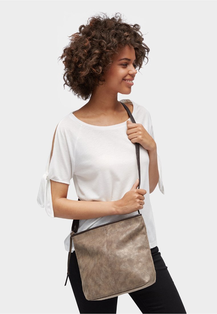 TOM TAILOR Denim Borsa A Tracolla Donna Heidy - Piccola In Grigio Con Chiusura Lampo - Collezione Autunno/Inverno 2024