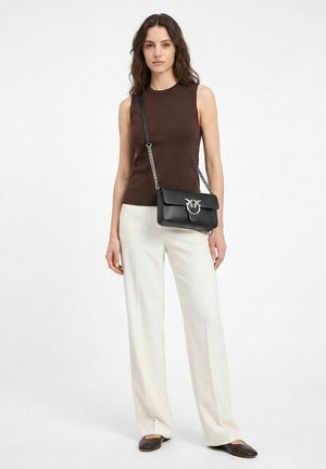 Pinko, LOVE ONE UMHÄNGETASCHE LEDER 26.5 CM - Umhängetasche - nero limousine - matt silver