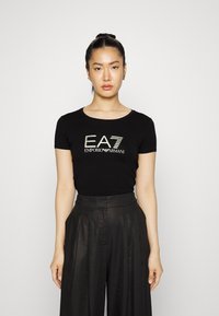 EA7 Emporio Armani Triko s potiskem - black/gold