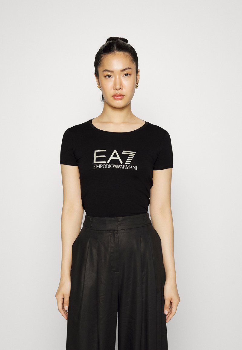 EA7 Emporio Armani Triko s potiskem - black/gold