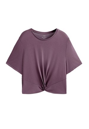 OYSHO MODAL BLEND SHORT-SLEEVED KNOT - Osnovna majica kratkih rukava - purple