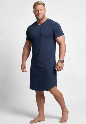 Men Plus NACHTHEMD, HALBARM, JERSEY, V-AUSSCHNITT, BIS 8 XL - Nachthemd - navy blue