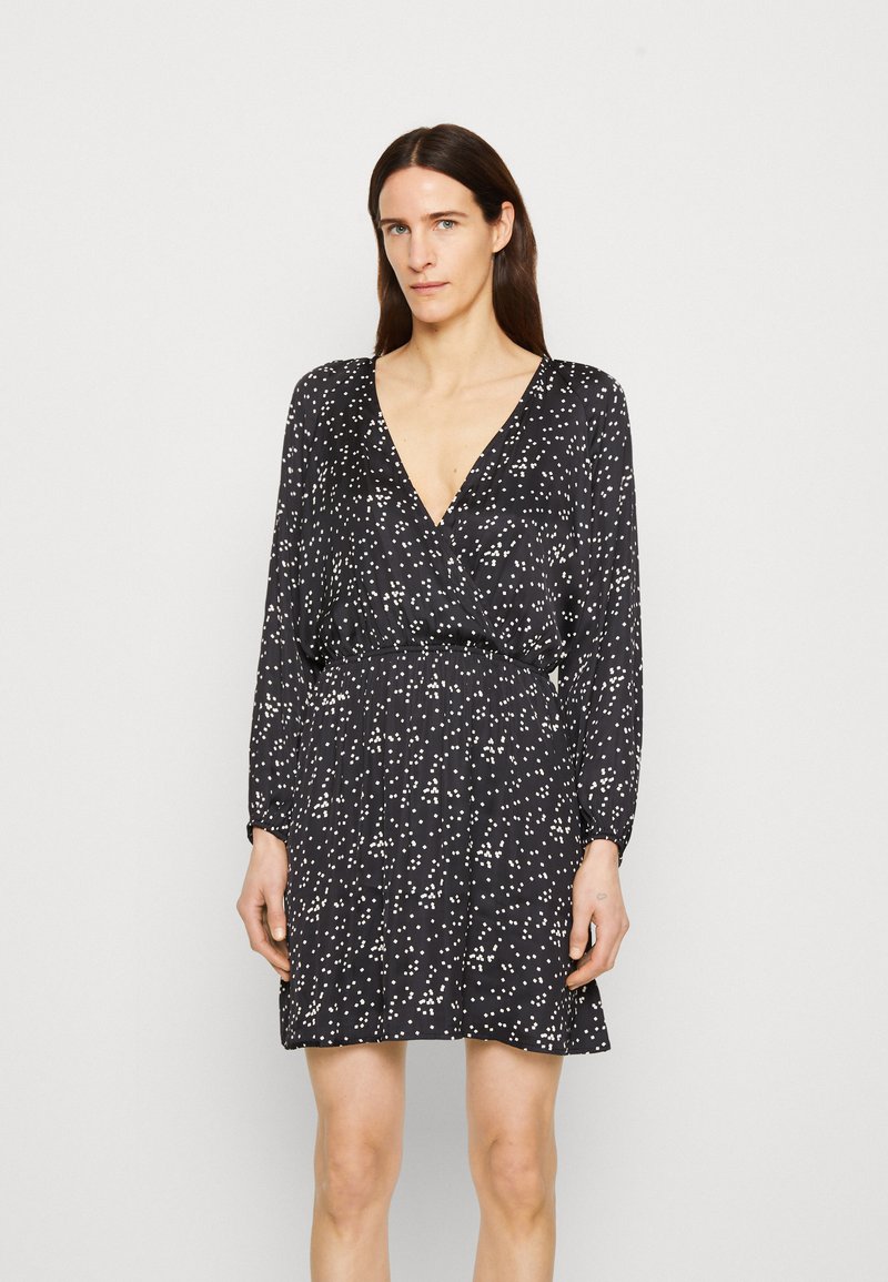 GAP WRAP MINI DRESS Day dress black confetti/black Zalando.ie