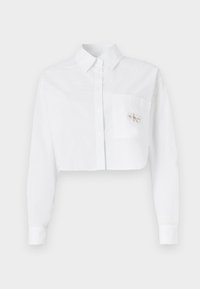 Calvin Klein Jeans LABEL CROPPED SHIRT - Blusa - white