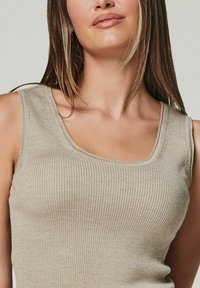 YOU LOOK PERFECT BLOSSOM - MERINO WOOL KNIITED TOP - Top - taupe