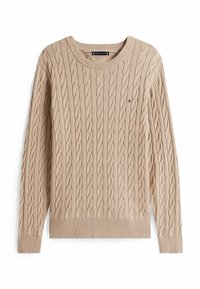 CLASSIC CABLE CREW NECK - Trui - coastal taupe