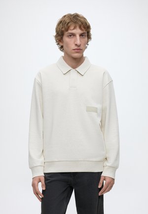 BOSS PLACKET POLO - Μπλούζα με μακριά μανίκια - open white