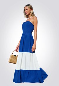 Cupshe Vestido largo - royal blue white