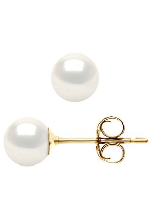GRACE EARRINGS FRESHWATER PEARL 6-7 MM YELLOW GOLD 375/1000 AAA+ - Boucles d'oreilles - white