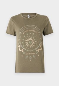 ONLLUCY LIFE REG S/S JRS NOOS - Trükipildiga T-särk - olive