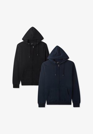 Terranova, PACK 2 CAPPUCCIO - Felpa con zip - 1x Black, 1x Blue