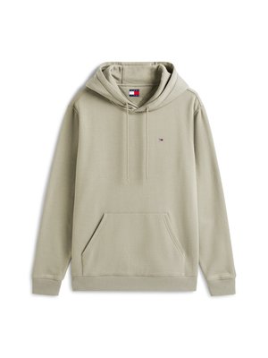 Light green hoodie with a front kangaroo pocket, adjustable drawstring hood, and small logo on the chest. Cotton blend fabric, soft texture.
