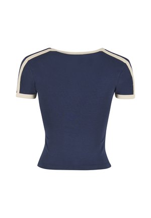 Karl Kani, SIGNATURE 89 COLLEGE TINY V-NECK T-SHIRT - T-shirt con stampa - dark blue off white