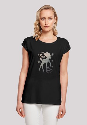 F4NT4STIC EXTENDED SHOULDER DISNEY BAMBI WINTER DEER  - T-shirts med print - black
