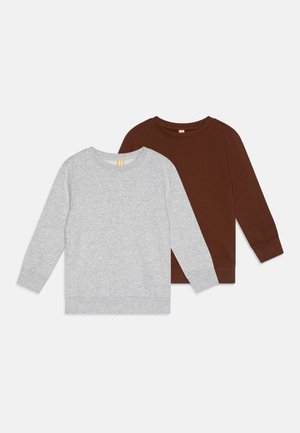 UNISEX 2 PACK - Športni pulover - brown/mottled light grey