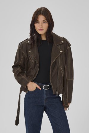 My Essential Wardrobe MWGILO - Giacca di pelle - brown retro wash