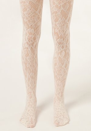 Calzedonia, FLORAL PATTERN - Strømpebukser - white
