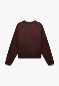 Bordeaux sweatshirt met een ronde hals, raglanmouwen en geribbelde cuffs. Gemaakt van een zachte, gestructureerde stof met een effen patroon.