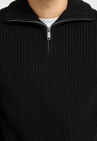Selected Homme HALF-ZIP  - Strickpullover - black