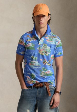 CUSTOM SLIM POLO BEAR MESH POLO SHIRT - Polo - blue