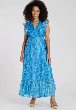 South Beach FRILL SHOULDER WRAP PRINTED  - Maxi dress - blue white