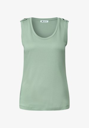 Street One, TOP MIT V-NECK UND KNOPFDETAIL - Débardeur - eucalyptus green
