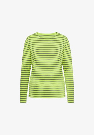 LAURASØN, STRIPED CREW NECK SHIRT - Langarmshirt - safety yellow