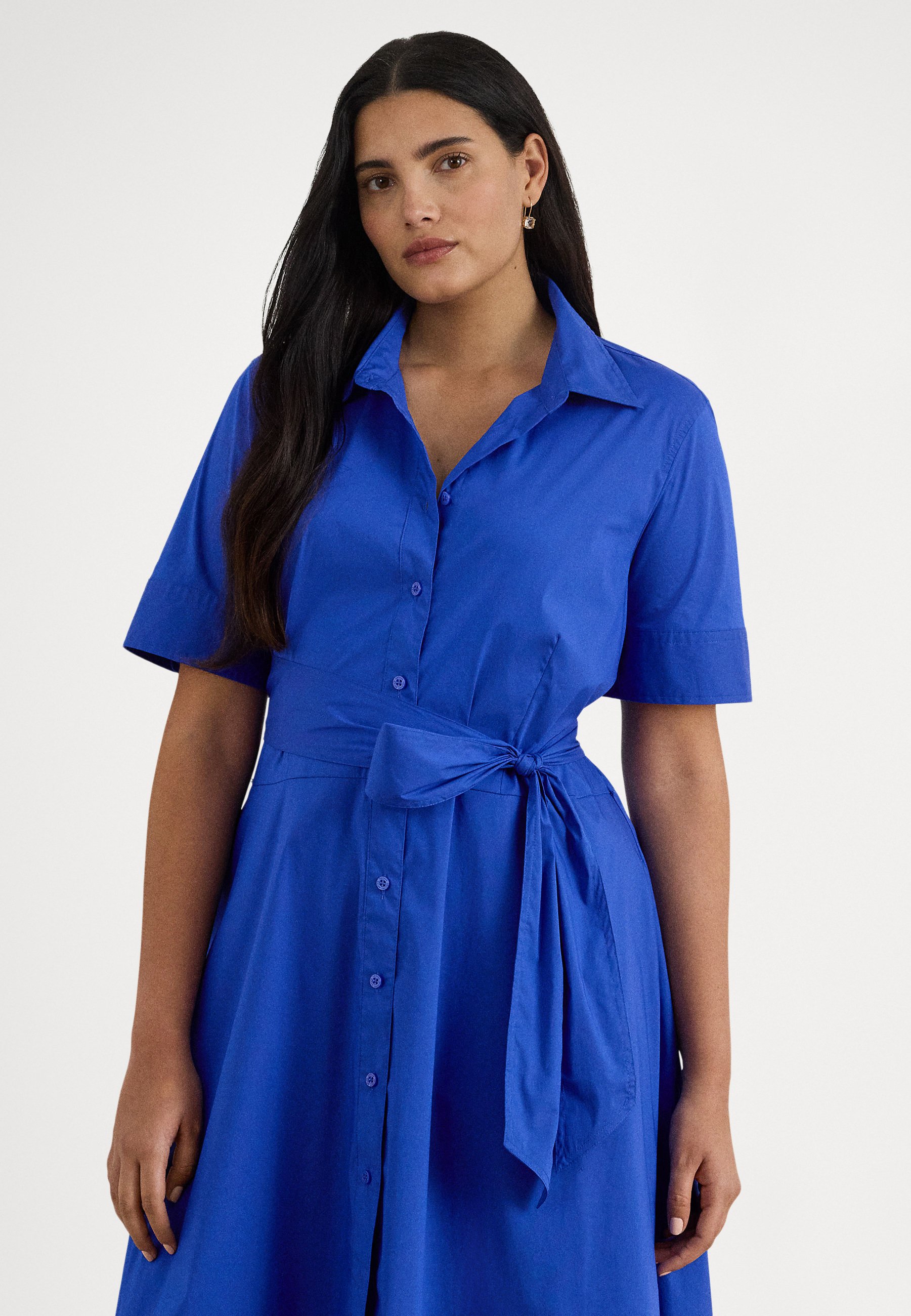 Lauren Ralph Lauren Woman FINNBARR BELTED COTTON BLEND SHIRTDRESS - Shirt  dress - cruise royal/royal blue - Zalando.co.uk