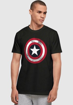 AVENGERS - CAPTAIN AMERICA DISTRESSED SHIEL - Print T-shirt - black