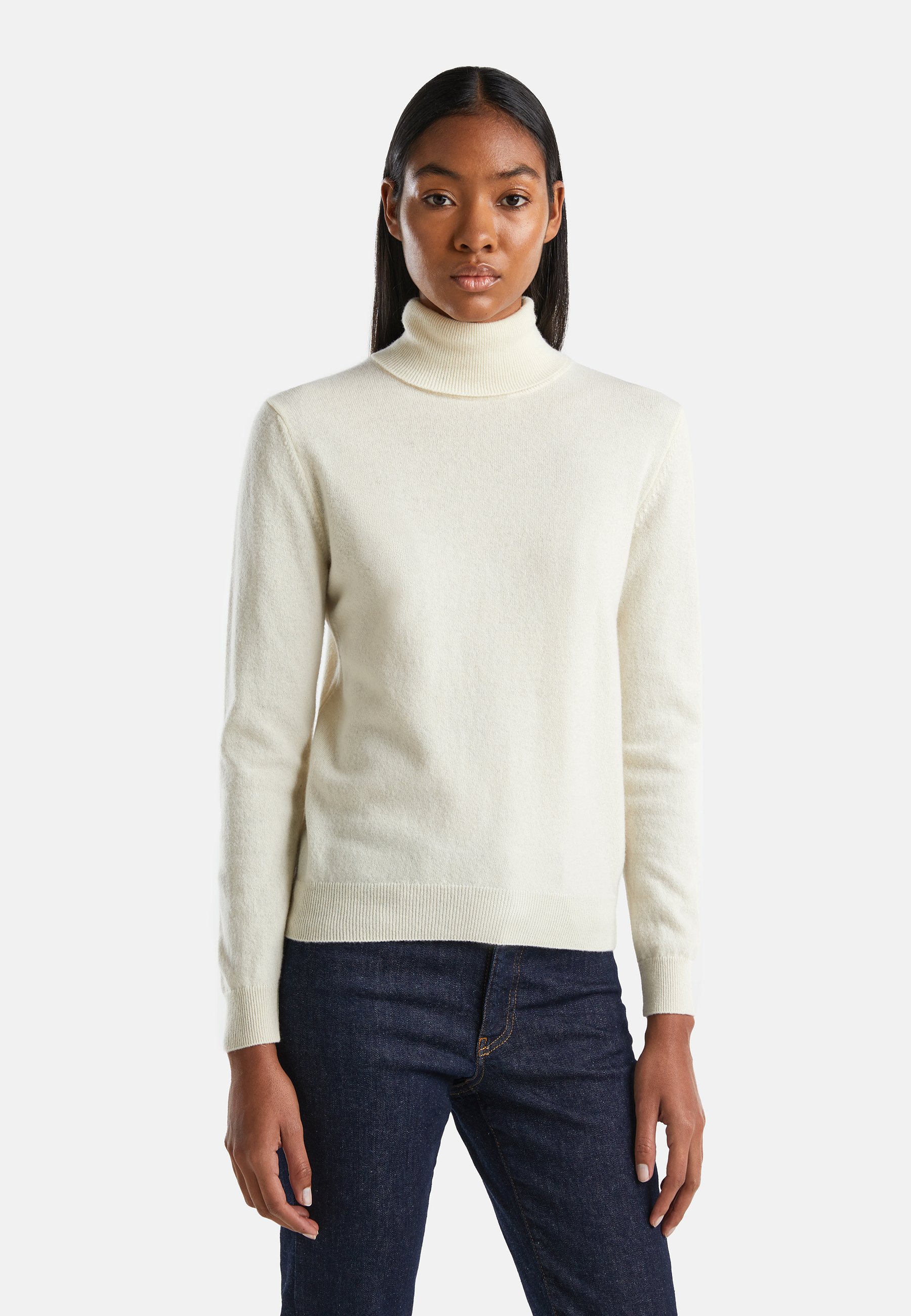 Maglioni Bellissimi Maglione United Colors Of Benetton Donna - Mohair E Acrilico, Collo A Lupetto Maglione Cotone Donna