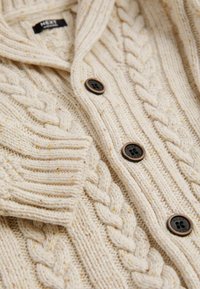 Next SHAWL COLLAR CABLE CARDIGAN - Kardigán - ecru cream