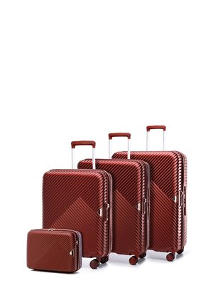 LUGGAGE SET WITH WASH BAG FROM POLYCARBONATE - Wheeled suitcase - dark red
