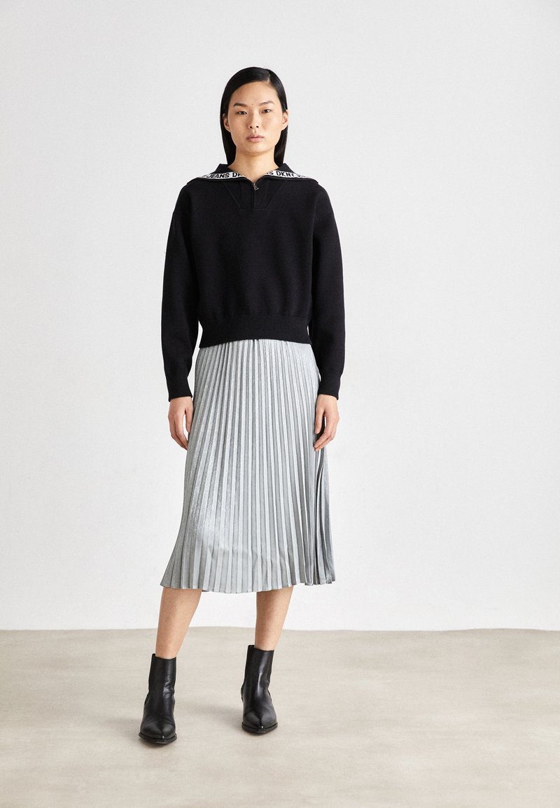 dkny pleated midi skirt