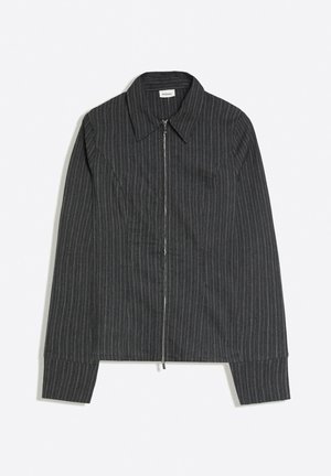 Bershka, BENGALINE LONG-SLEEVE SHIRT WITH ZIP - Chemisier - dark grey