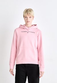 Tommy Jeans LINEAR HOODIE - Felpa - ballet pink