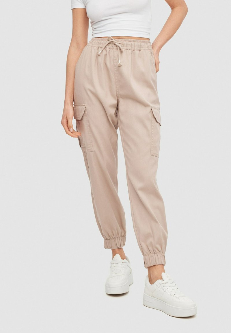 INSIDE JOGGER HIGH RISE - Pantalones cargo - beige